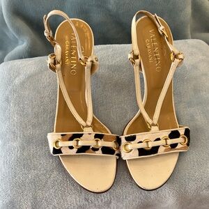 Valentino Garavani Cream and Black Sandals
